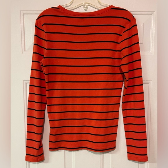 Ralph Lauren Sport Orange And Navy Blue Striped Long Sleeve Size‎ L - Picture 6 of 9